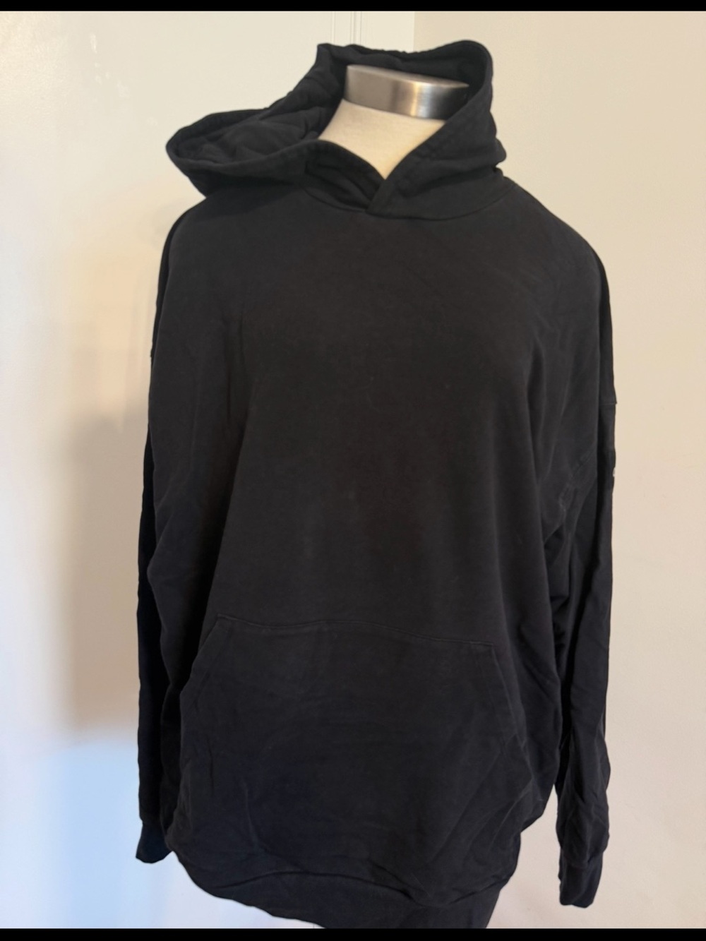 Alo Double Take Lightweight Black Pullover Oversized Hoodie Sweatshirt Size: M/L